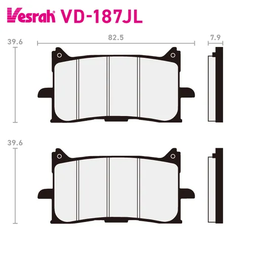BỐ THẮNG, MÁ PHANH BÁN KIM LOẠI VESRAH RESIN VD-187