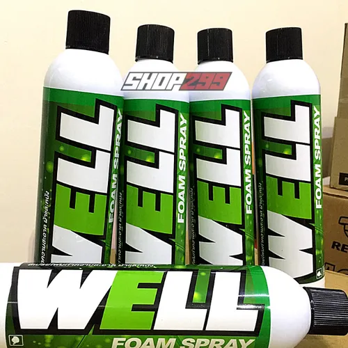 WELL - CHAI XỊT BỌT TUYẾT VỆ SINH KHÔ NÓN BẢO HIỂM, ÁO DA, GIÀY DA, YÊN XE LUBE71 600ML