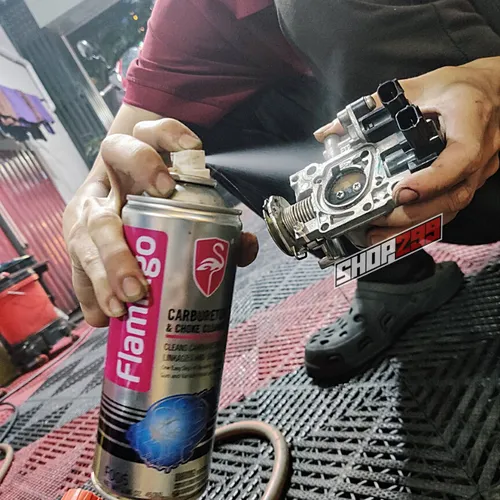 CHAI XỊT VỆ SINH BỘ CHẾ HÒA KHÍ / HỌNG XĂNG KIM PHUN - FLAMINGO CARBURETOR & CHOKE CLEANER (F005) 450ML