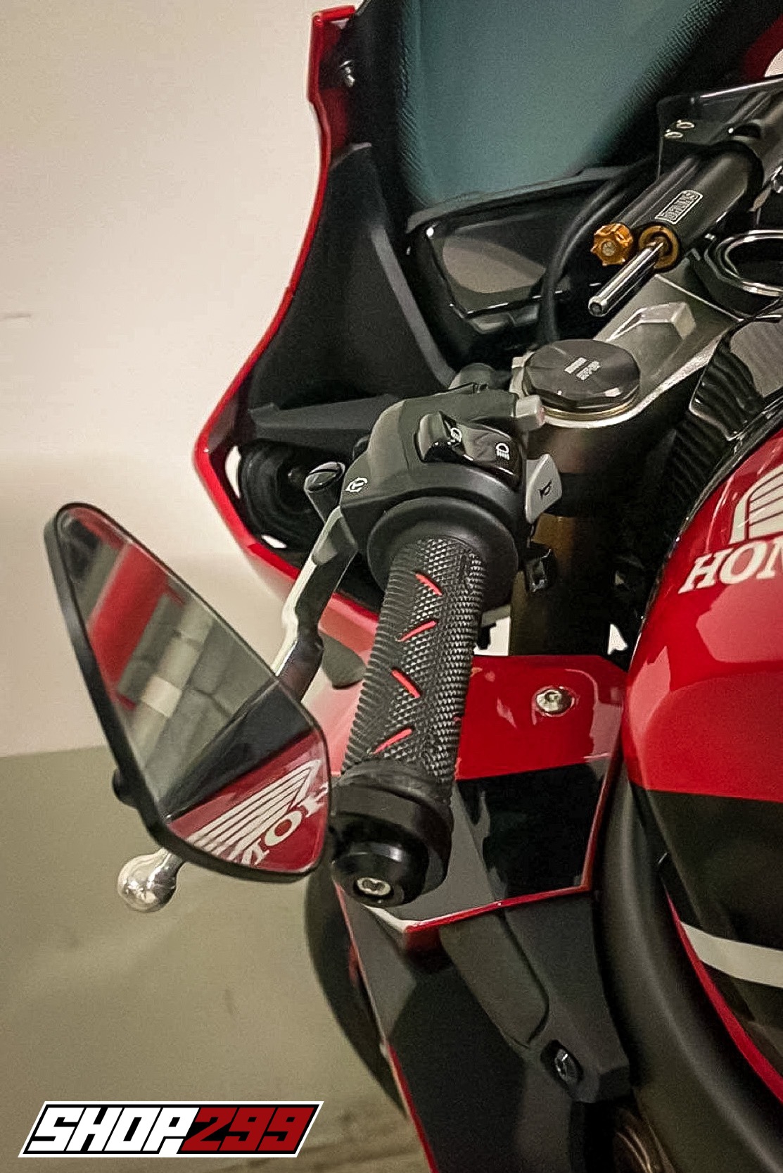 PROGRIP 717 Drilled Rubber Grips – Pair – Red/Black – Racing/Superbike – Made In Italy