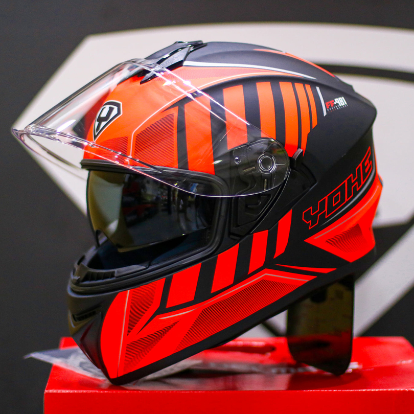 Mũ Fullface Yohe 981 Đen Cam Nhám Mũ Fullface Yohe 981 Đen Cam Nhám