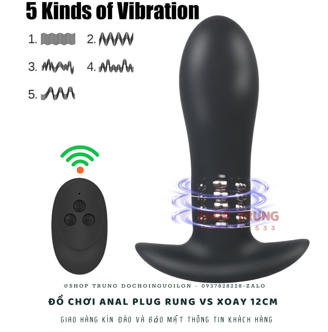 Đồ Chơi Anal Plug Rung vs Xoay 12cm Điều Khiển Từ Xa Đồ Chơi Anal Plug Rung vs Xoay 12cm Điều Khiển Từ Xa
