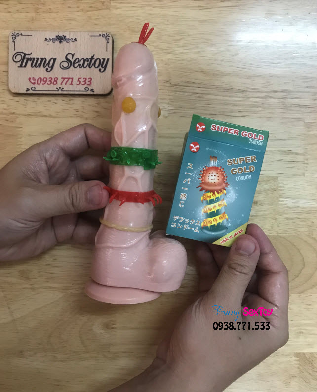 Bao cao su super gold có gân gai Bao cao su super gold có gân gai