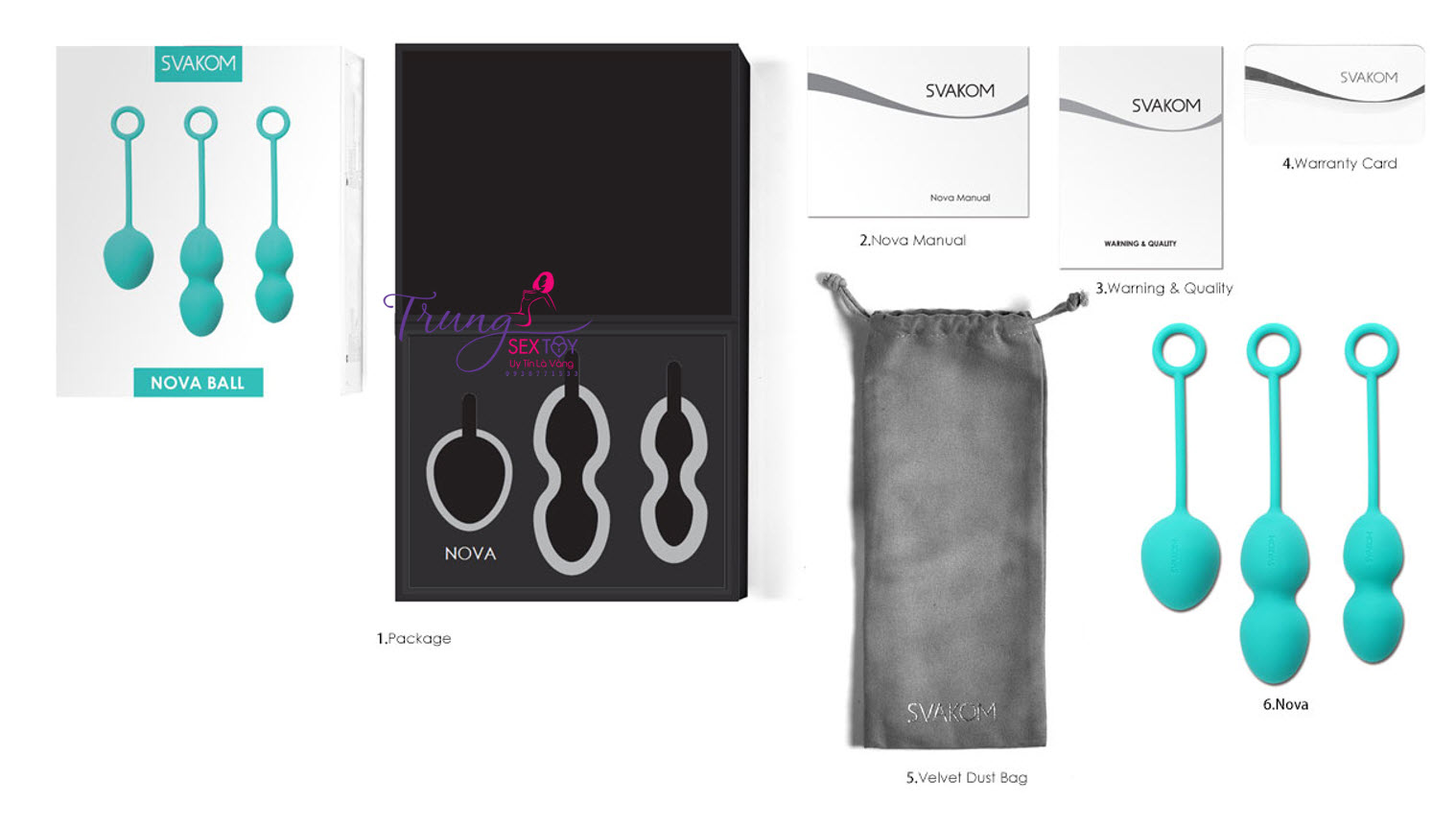 Bóng tập se khít âm đạo SVAKOM Nova Bóng tập se khít âm đạo SVAKOM Nova