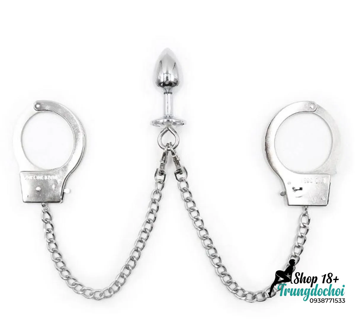 Bộ Còng Tay Kèm Plug Hậu Môn Kim Loại Bộ Còng Tay Kèm Plug Hậu Môn Kim Loại