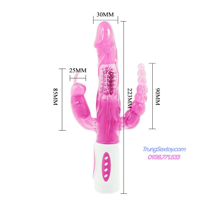 Dương vật giả rung ba đầu Bunny Dương vật giả rung ba đầu Bunny