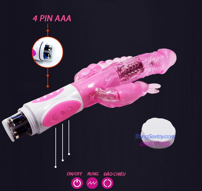 Dương vật giả rung ba đầu Bunny Dương vật giả rung ba đầu Bunny