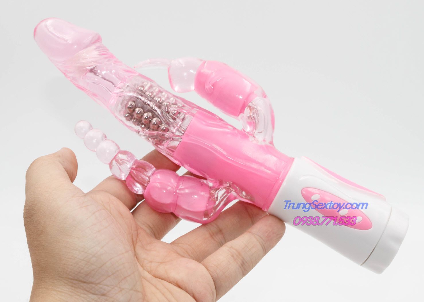 Dương vật giả rung ba đầu Bunny Dương vật giả rung ba đầu Bunny
