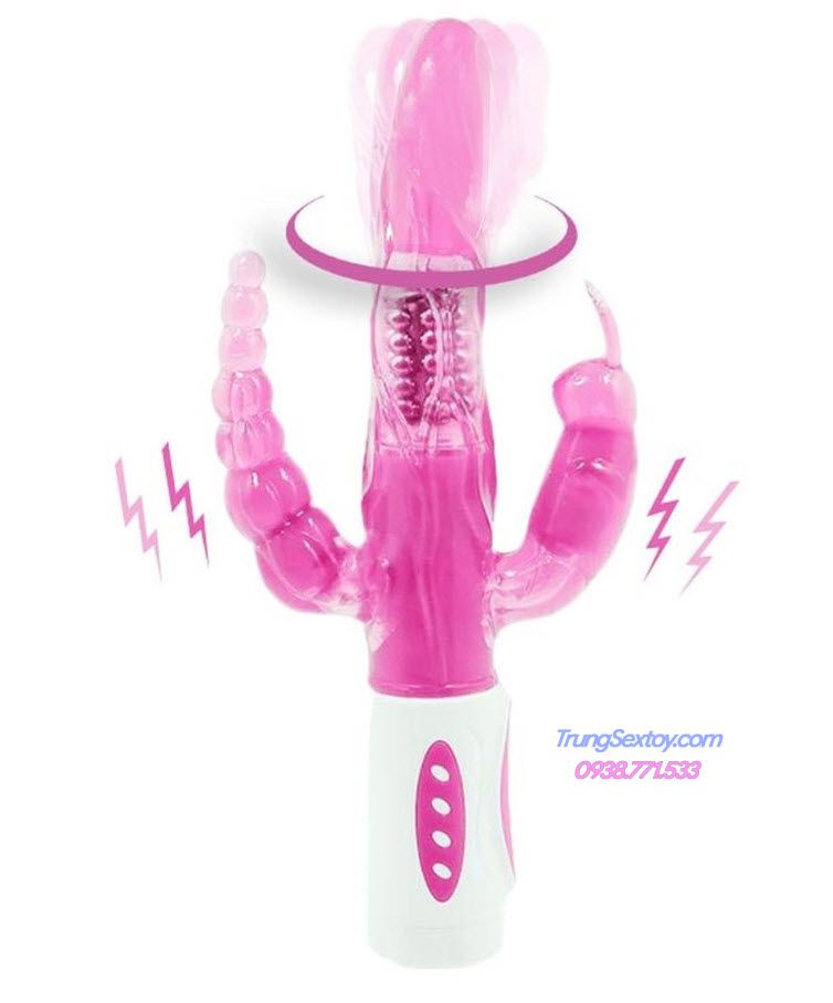 Dương vật giả rung ba đầu Bunny Dương vật giả rung ba đầu Bunny
