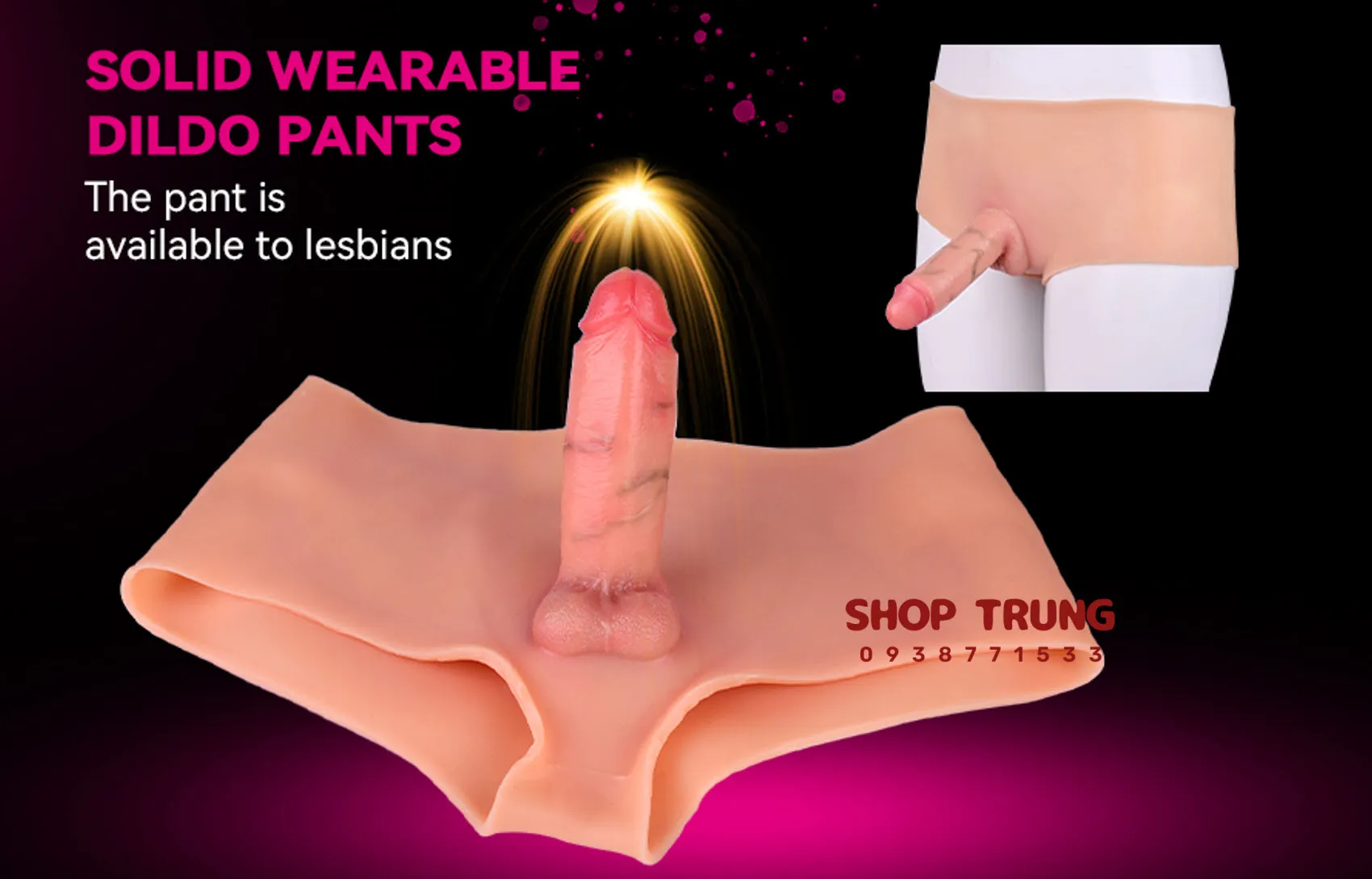 Mẫu quần lót silicon liền dildo đặc ruột không rung