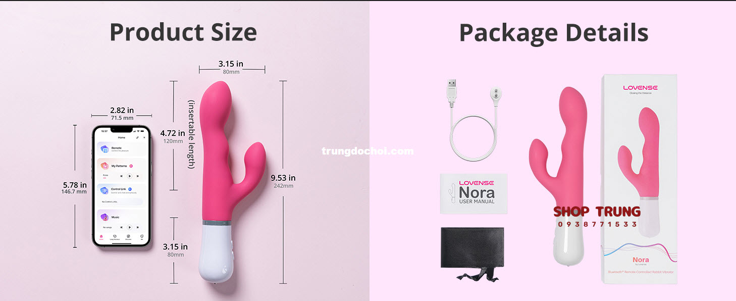 Dương Vật Giả Lovense Nora Rung Hai Động Cơ Dương Vật Giả Lovense Nora Rung Hai Động Cơ