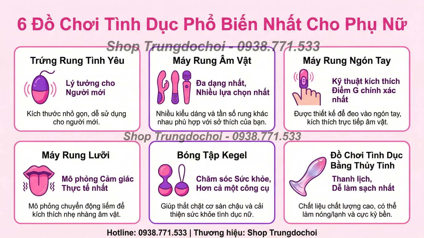 6 Loại sextoy phổ biến cho nữ 6 Loại sextoy phổ biến cho nữ