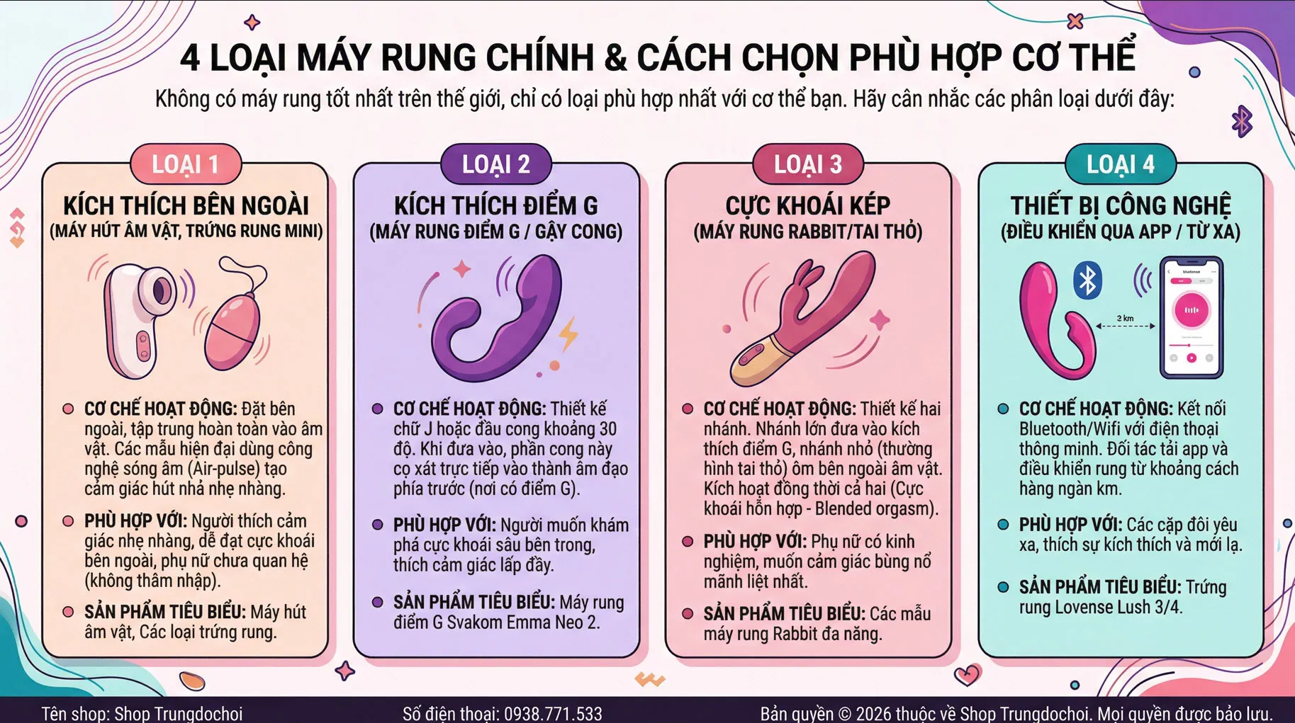 Các loại máy rung cho nu Các loại máy rung cho nu