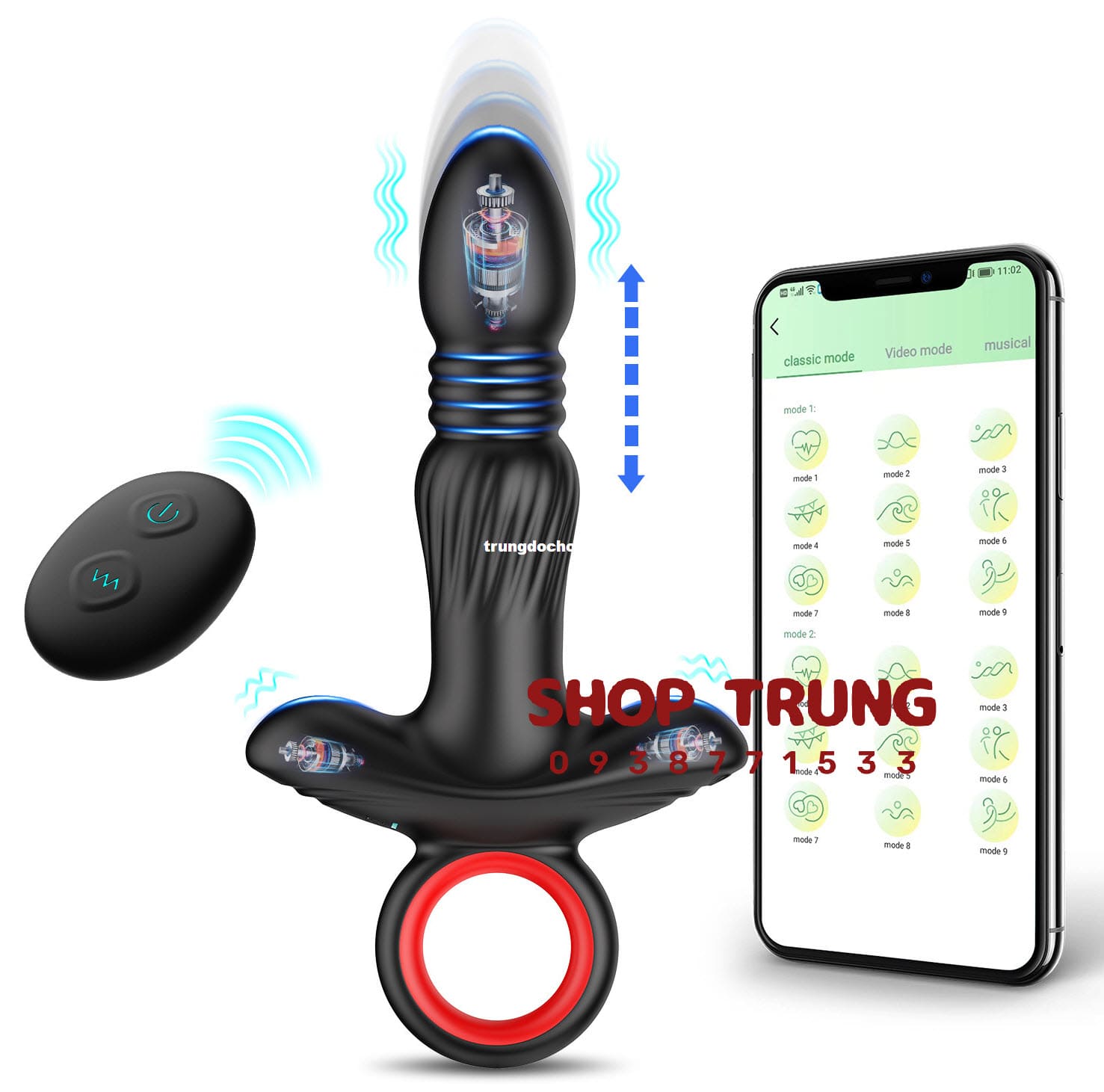 Máy rung hậu môn điều khiển từ xa Máy rung hậu môn điều khiển từ xa