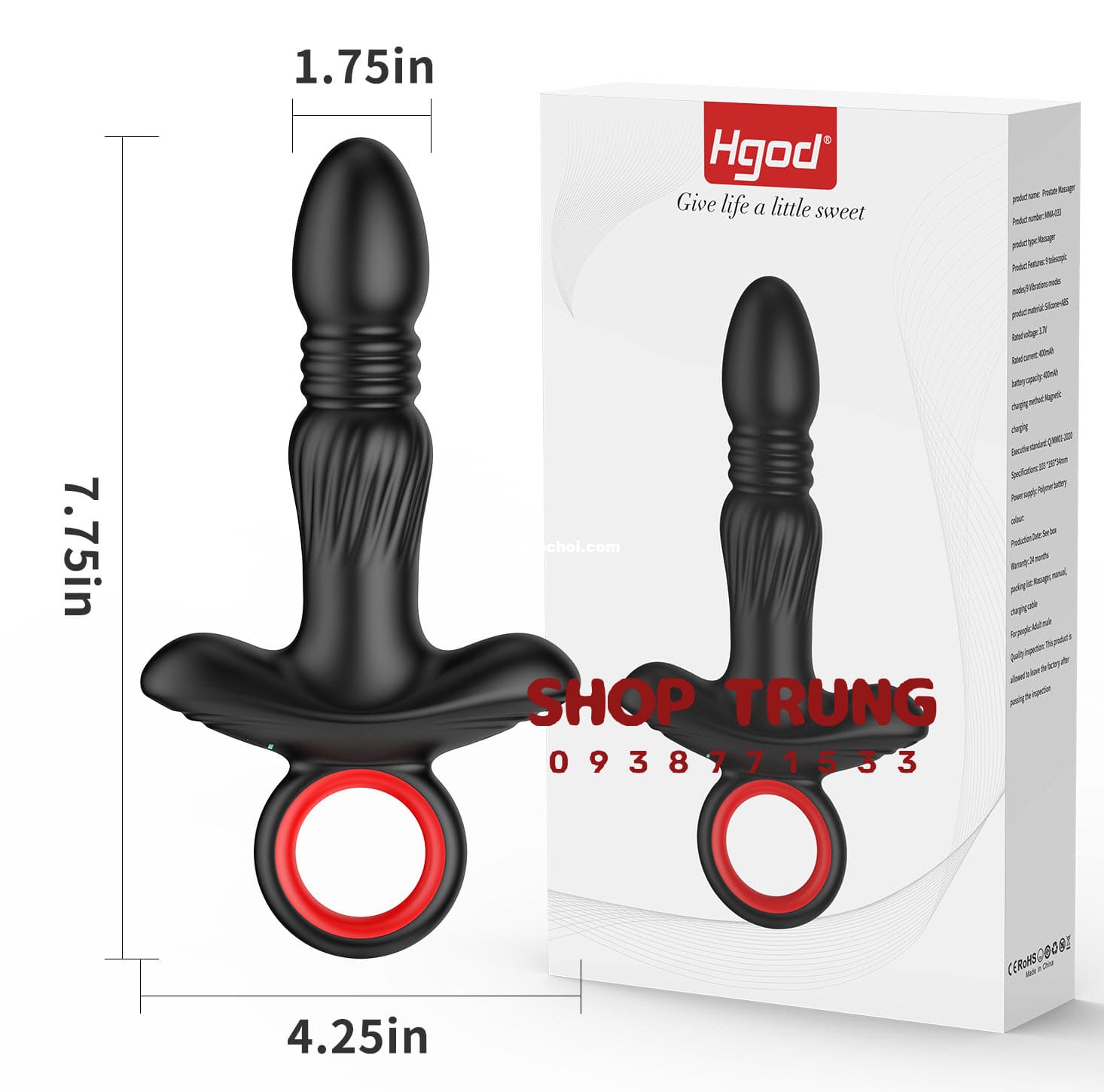 Máy rung hậu môn điều khiển từ xa Máy rung hậu môn điều khiển từ xa