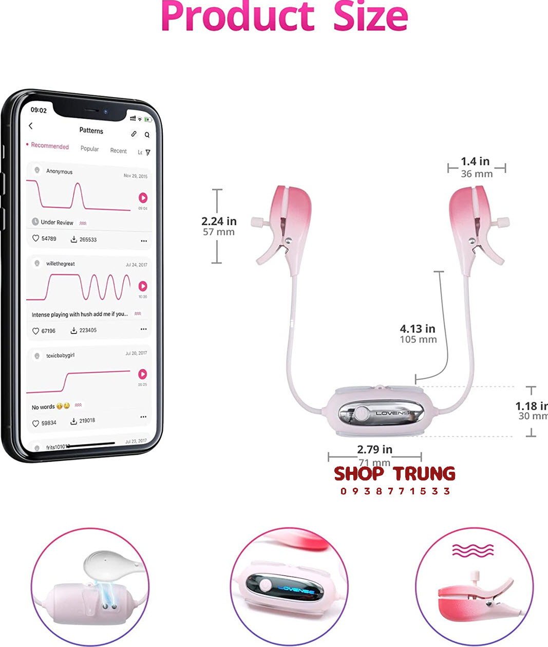 máy rung kẹp ti Lovense Gemini máy rung kẹp ti Lovense Gemini