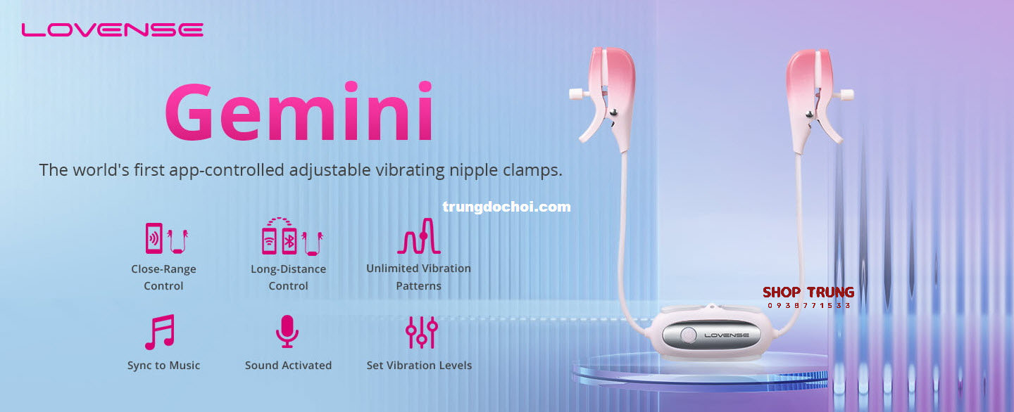 máy rung kẹp ti Lovense Gemini máy rung kẹp ti Lovense Gemini