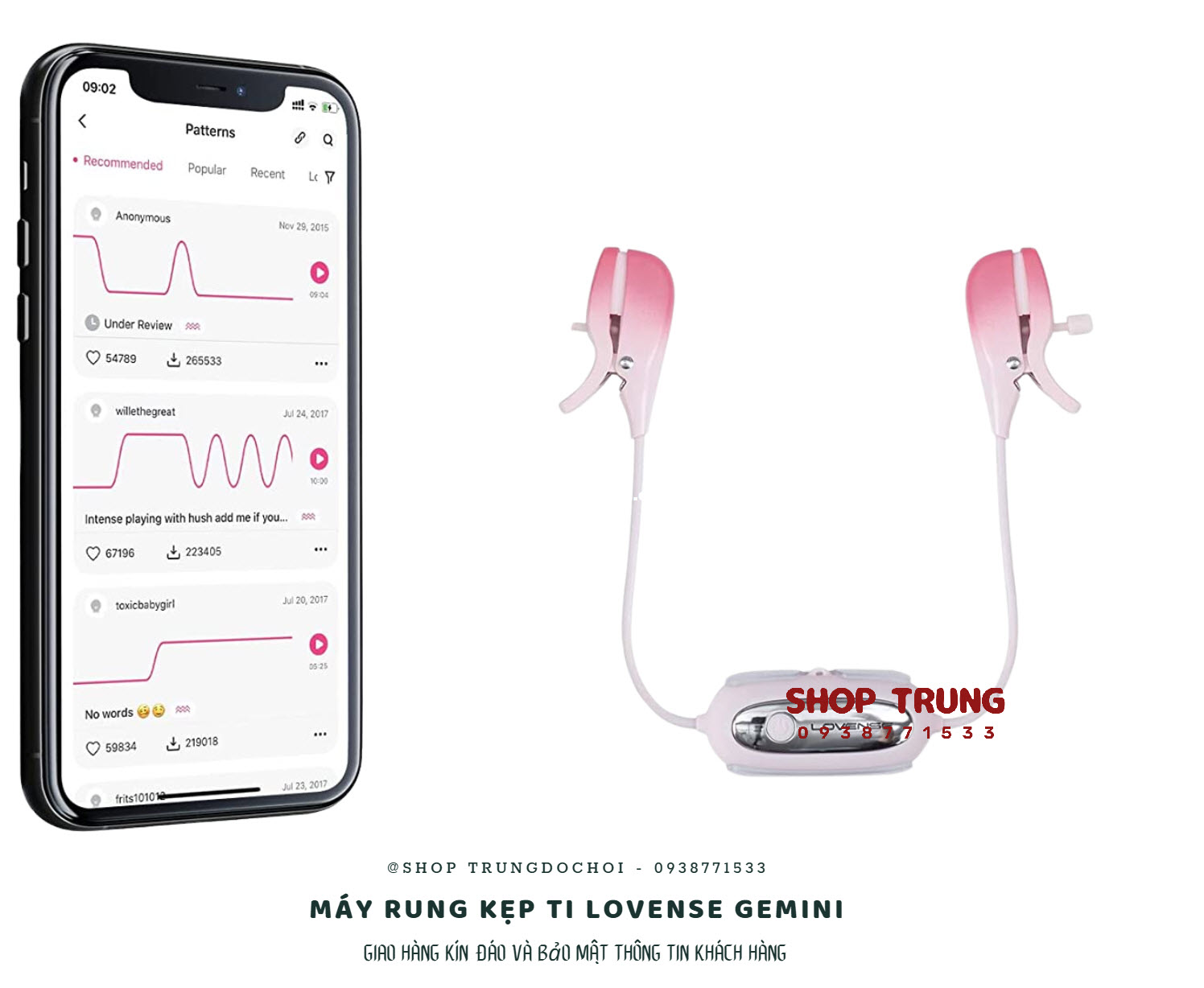 máy rung kẹp ti Lovense Gemini máy rung kẹp ti Lovense Gemini