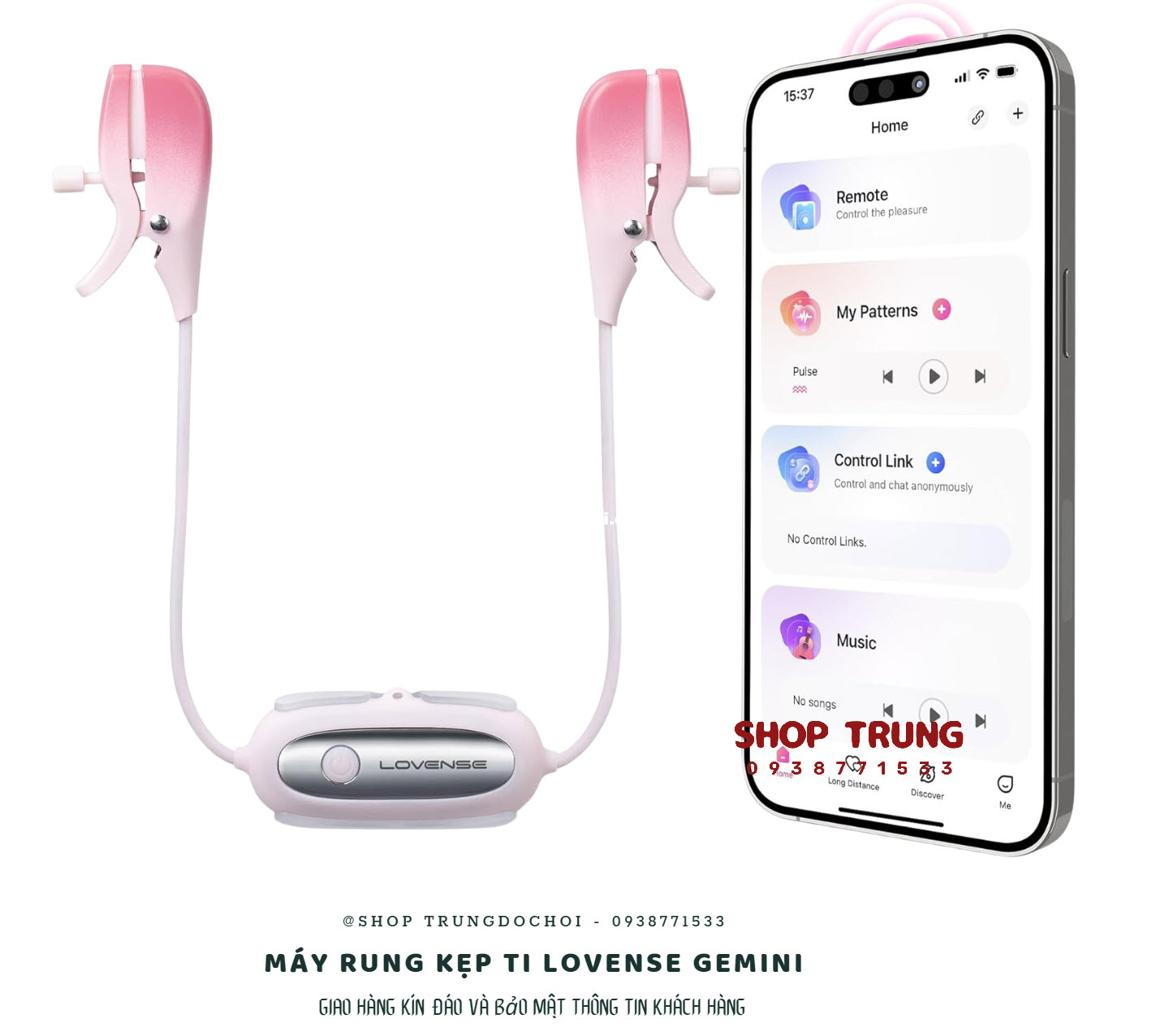 máy rung kẹp ti Lovense Gemini máy rung kẹp ti Lovense Gemini