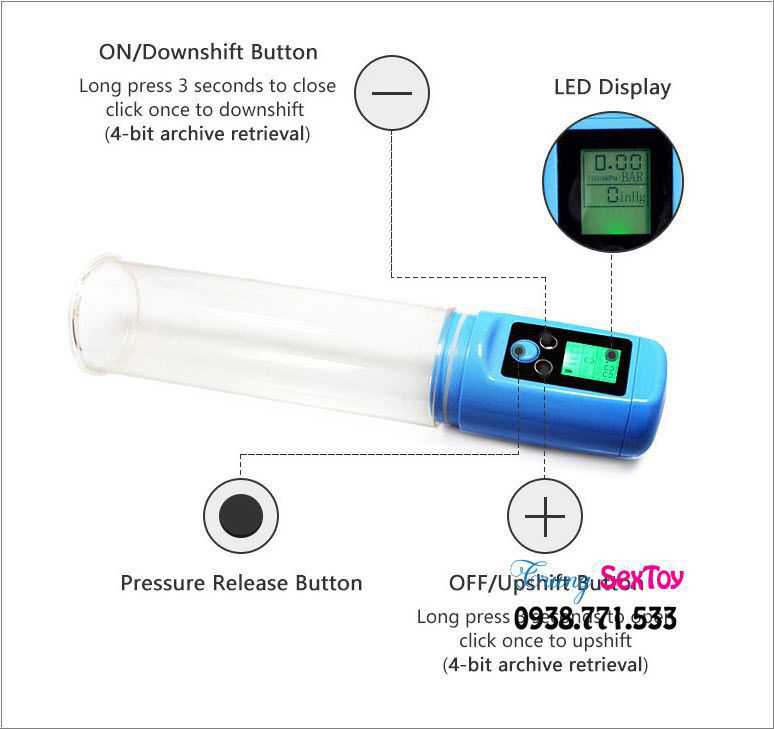 Máy tập dương vật LCD Máy tập dương vật LCD