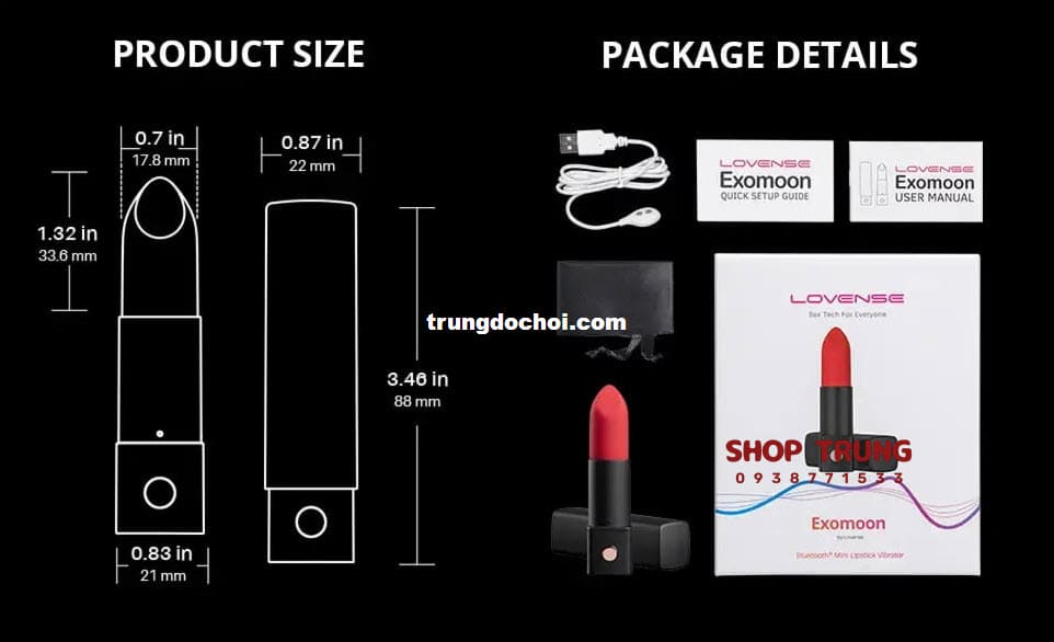 son môi rung Lovense Exomoon son môi rung Lovense Exomoon