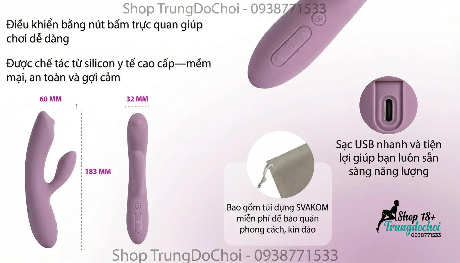 Svakom Trysta Neo Máy Rung Thỏ Bi Lăn Svakom Trysta Neo Máy Rung Thỏ Bi Lăn