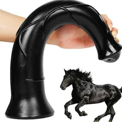 Dương vật ngựa giả hít tường màu đen 40cm