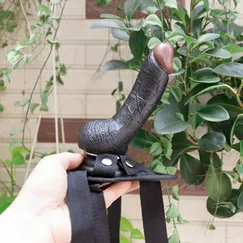 Dương vật giả dây đeo cho les màu đen đa năng tuyệt đỉnh