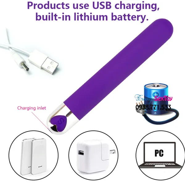 Mê mẩn với sextoy que rung trái tim silicon