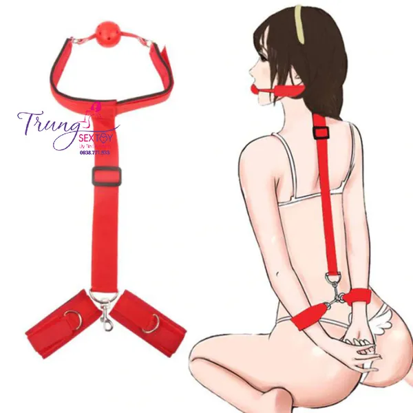 Set Đồ Chơi Bạo Dâm Khóa Tay và Bịt Miệng Siêu Phê