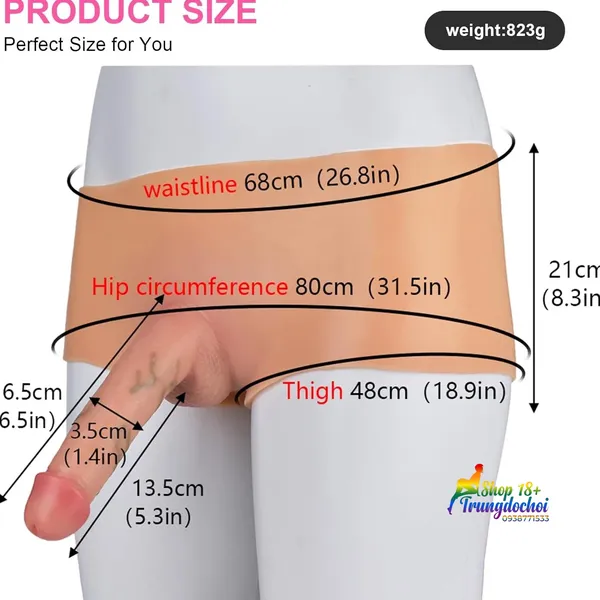 Dương Vật Giả Liền Quần Cho Les Dài 16,5cm Thiết Kế Ôm Sát