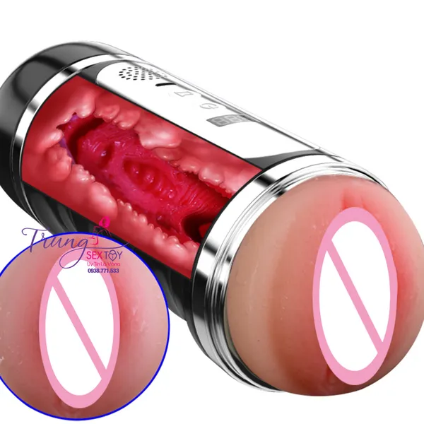 Dụng cụ thủ dâm hai đầu có rung và âm thanh cực phê 