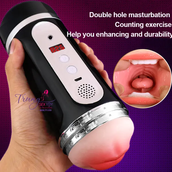 Dụng cụ thủ dâm hai đầu có rung và âm thanh cực phê 