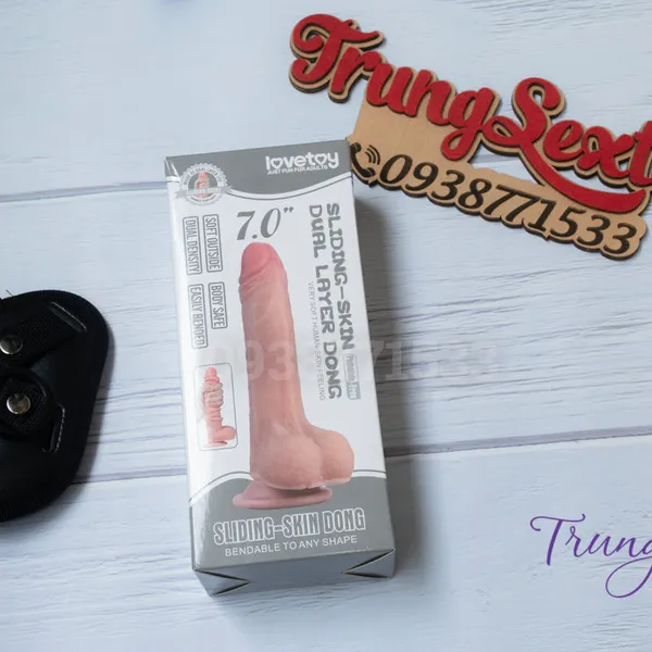 Dương Vật Giả Dành Cho Nữ Có Dây Deo Lovetoy 2 lớp bẻ cong