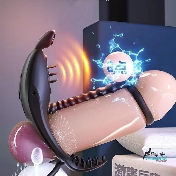 Vòng Đeo Dương Vật 3 Khoen Rung Lưỡi Liếm — Điều Khiển Từ Xa