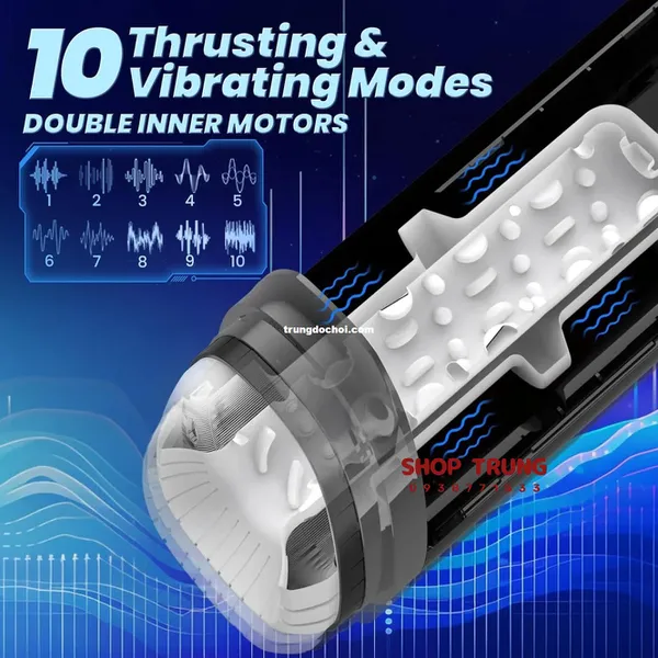 Dụng Cụ Tự Sướng Máy Bay Tự Động Co Thắt và Rung Thụt
