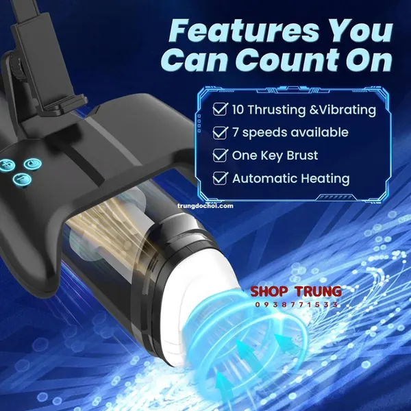 Dụng Cụ Tự Sướng Máy Bay Tự Động Co Thắt và Rung Thụt