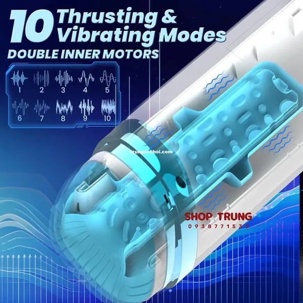 Dụng Cụ Tự Sướng Máy Bay Tự Động Co Thắt và Rung Thụt