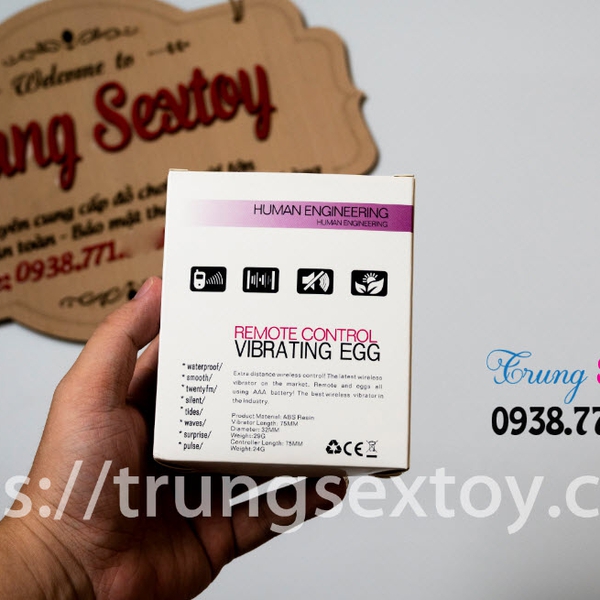 Trứng Rung Điều Khiển Từ Xa Thiết Kế Gọn Tiện Lợi 