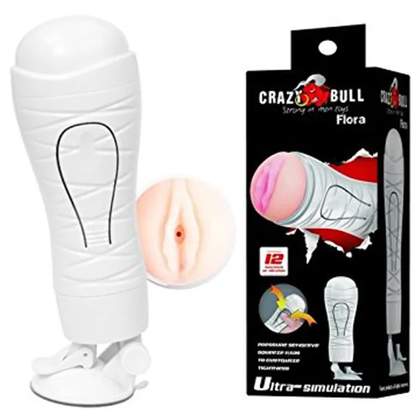 Âm đạo giả gắn tường Crazy Bull Flora với 12 chế độ rung đặc biệt