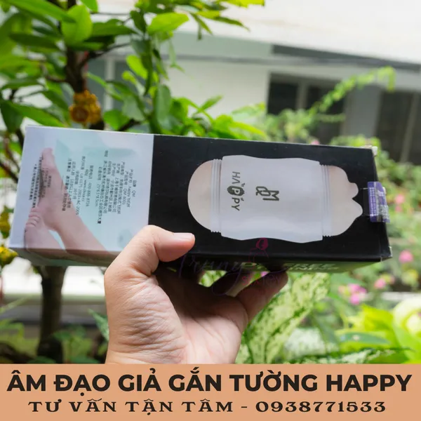 Âm đạo giả gắn tường Happy hai đầu cho cảm xúc gấp đôi