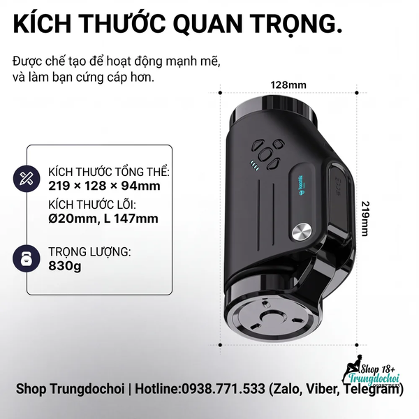 Máy Thủ Dâm Tự Động Kaotik Labs The Shotty - Xoay Thụt Tự Động, Kết Nối App