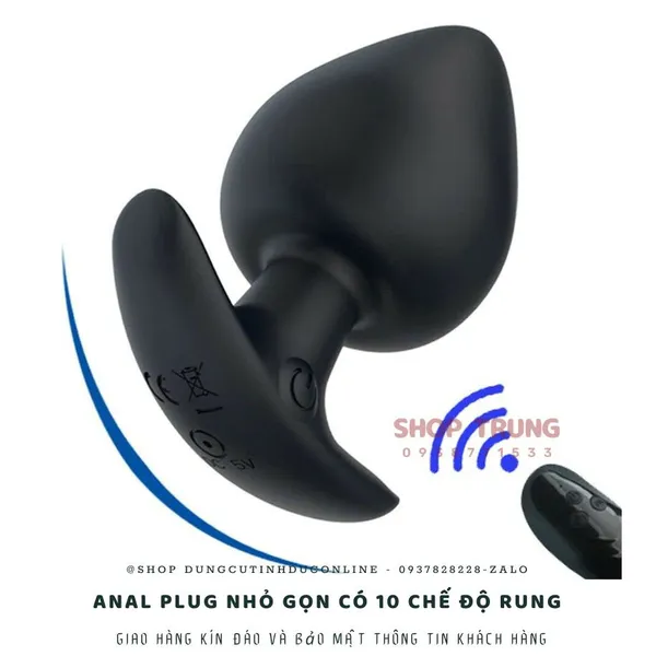 Anal Plug Nhỏ Gọn Có 10 Chế Độ Rung