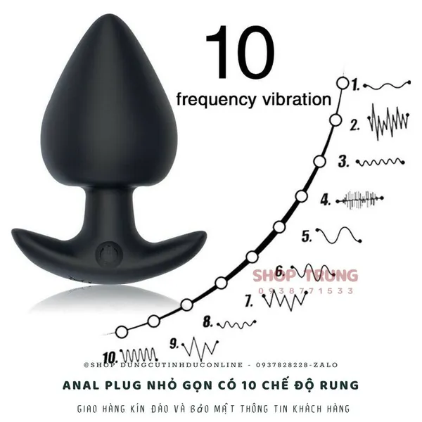 Anal Plug Nhỏ Gọn Có 10 Chế Độ Rung