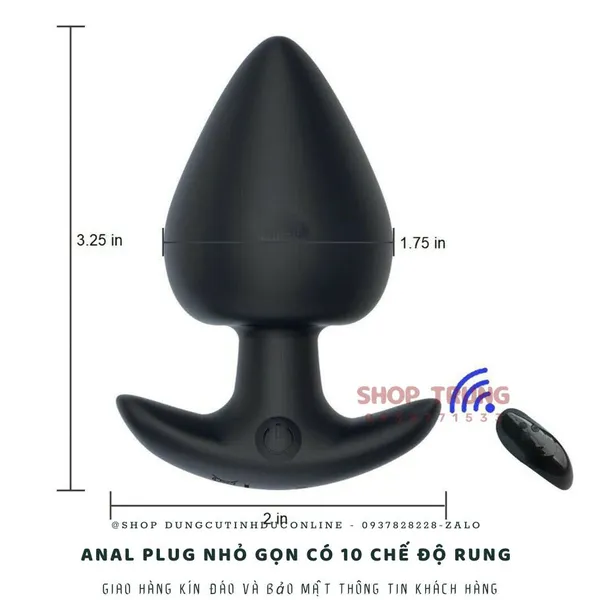 Anal Plug Nhỏ Gọn Có 10 Chế Độ Rung