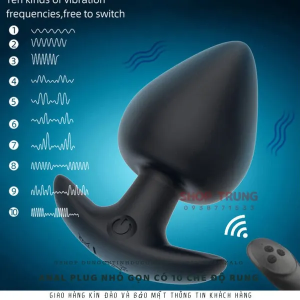 Anal Plug Nhỏ Gọn Có 10 Chế Độ Rung