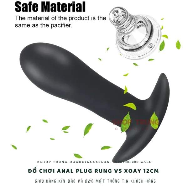 Đồ Chơi Anal Plug Rung vs Xoay 12cm Điều Khiển Từ Xa