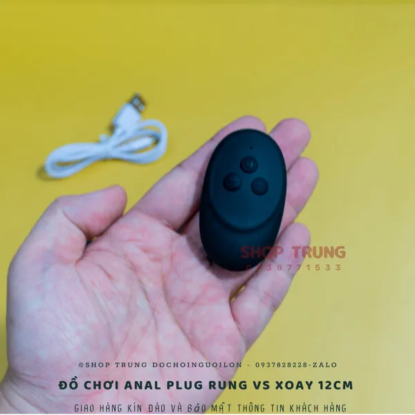 Đồ Chơi Anal Plug Rung vs Xoay 12cm Điều Khiển Từ Xa