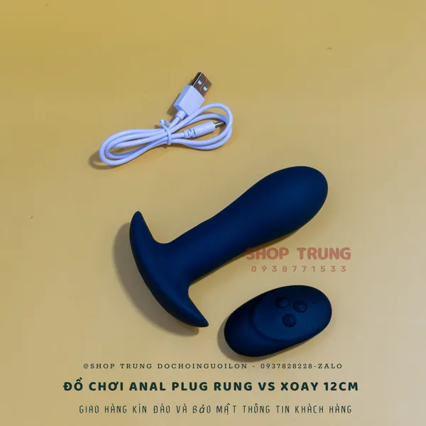 Đồ Chơi Anal Plug Rung vs Xoay 12cm Điều Khiển Từ Xa