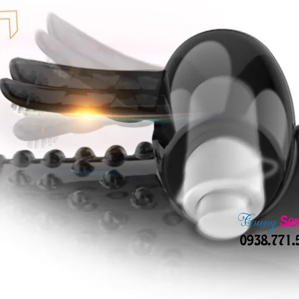 Bao cao su đôn dên khúc giữa có rung và gai siêu mỏng, có rung kích thích điểm G